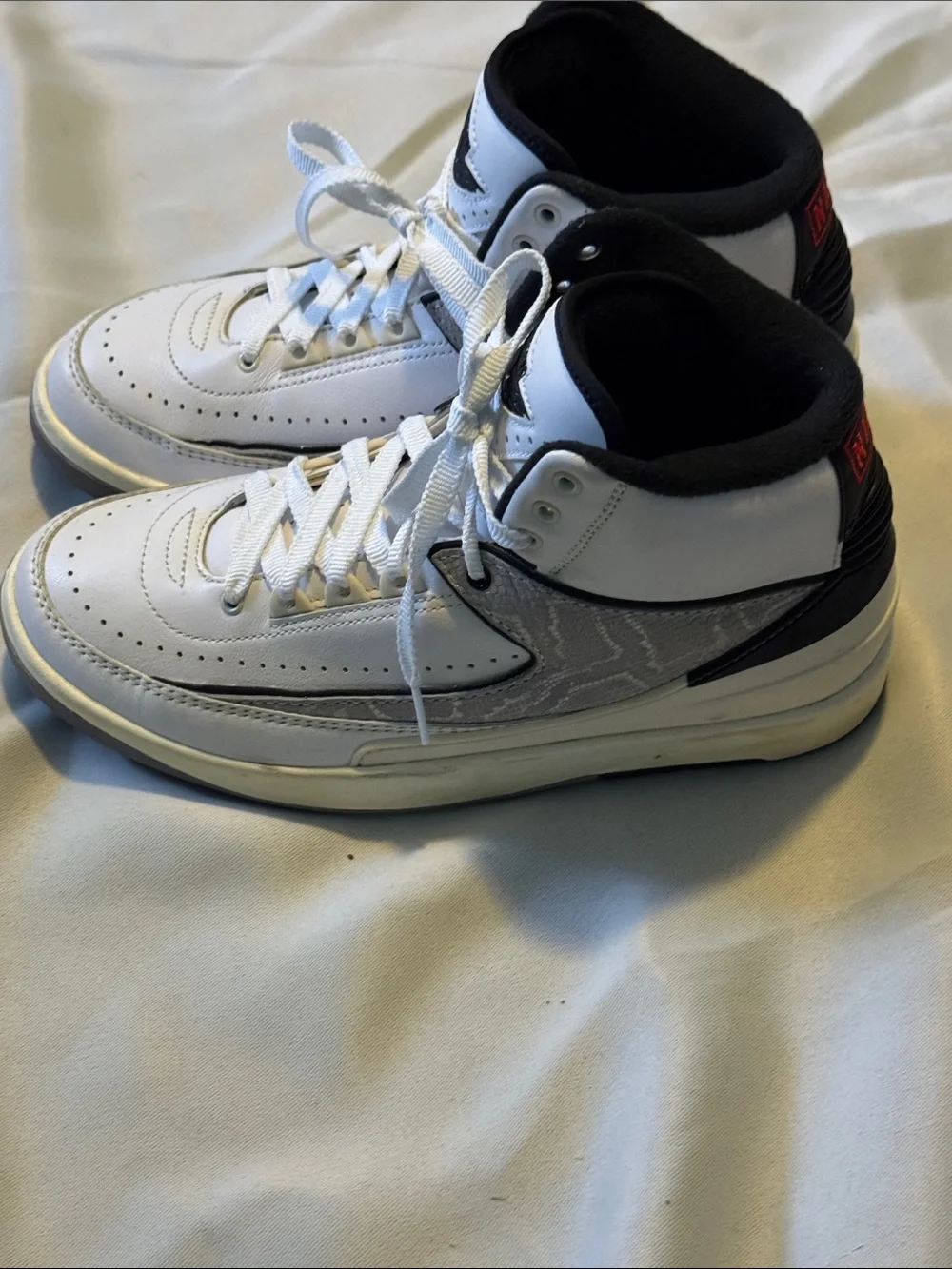 Jordan men White and Black Mid-Top Sneakers